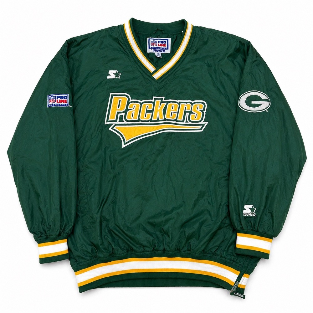 Vintage 90s Starter NFL Pro Line Green Bay Packers Pullover Jacket XL